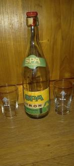 Anciens verres à eau Spa monopole et une bouteille, Comme neuf, Verre à eau, Enlèvement ou Envoi