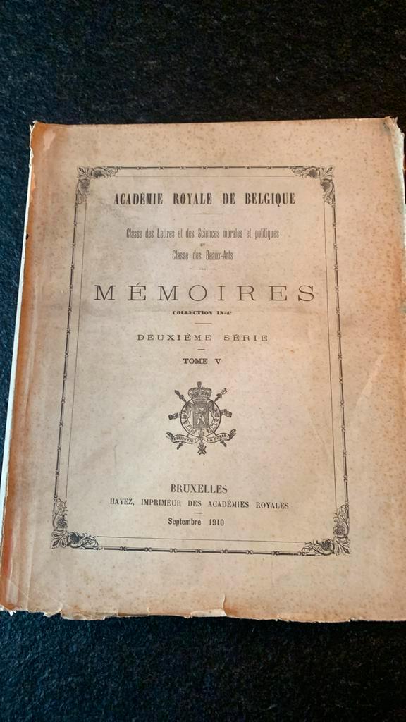 Boek Mémoires deuxième serie - tome V - 1910, Boeken, Geschiedenis | Stad en Regio, Ophalen of Verzenden