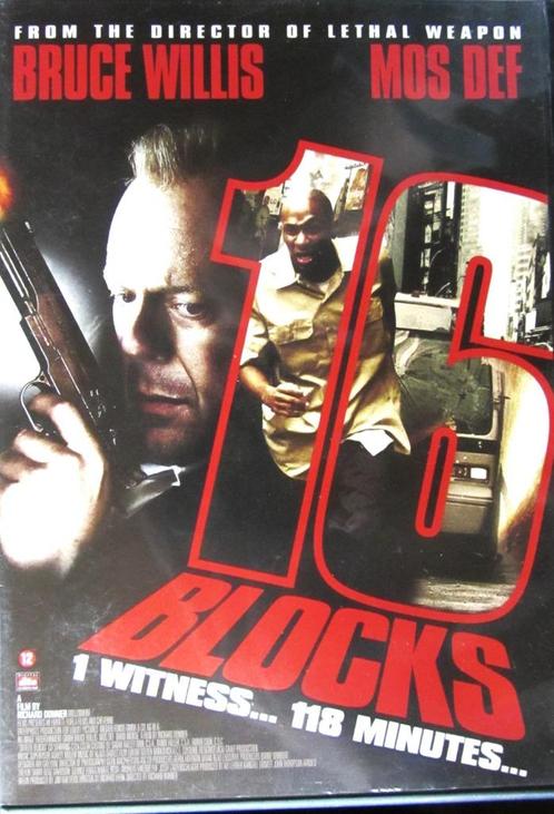DVD ACTIE- 16 BLOCKS  (BRUCE WILLIS), Cd's en Dvd's, Dvd's | Actie, Zo goed als nieuw, Actiethriller, Alle leeftijden, Ophalen of Verzenden