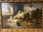 Henry Schouten (1857-1927) Olieverf op doek dierentafereel, Antiek en Kunst, Ophalen of Verzenden