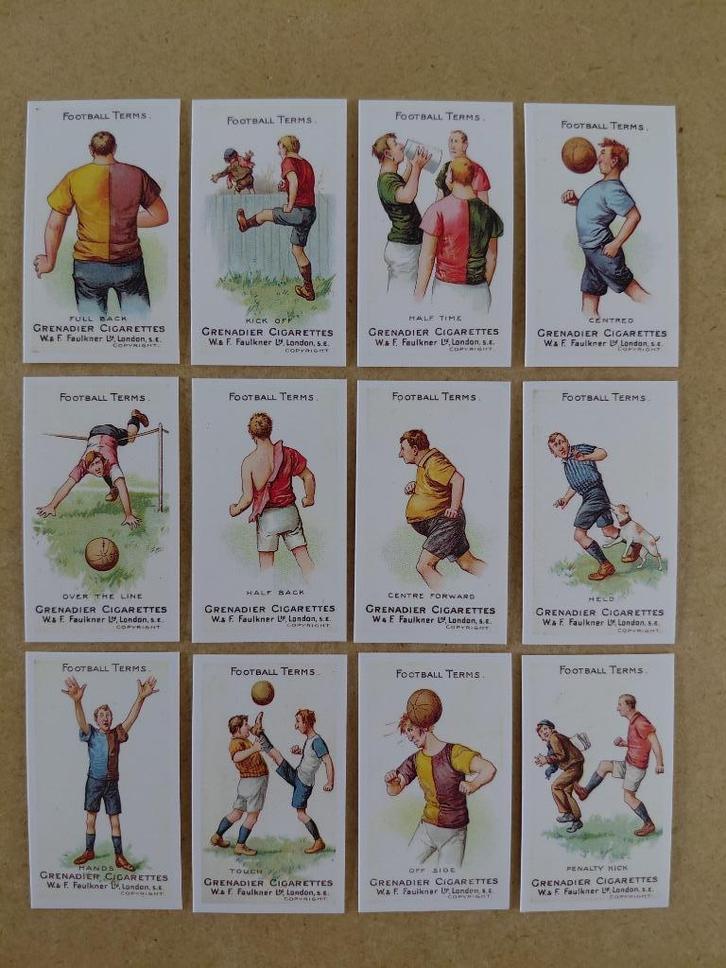 Football Terms 1st +2nd 2x compl. sets 12 chromos REPRO, Verzamelen, Foto's en Prenten, Zo goed als nieuw, Overige onderwerpen
