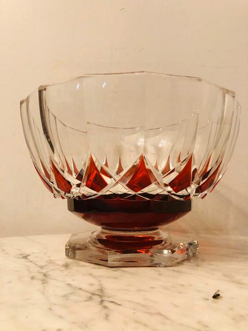 Val Saint Lambert, grande coupe sur pied., Antiquités & Art, Antiquités | Verre & Cristal, Enlèvement