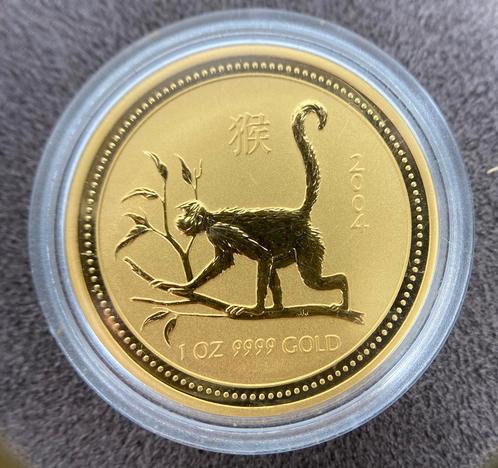 24k gouden munt (Lunar Monkey 2004) 1 oz (28,35 g), Postzegels en Munten, Edelmetalen en Baren, Goud, Ophalen of Verzenden