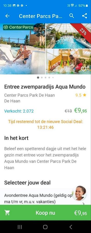 Zwemmen center parcs de haan beschikbaar voor biedingen
