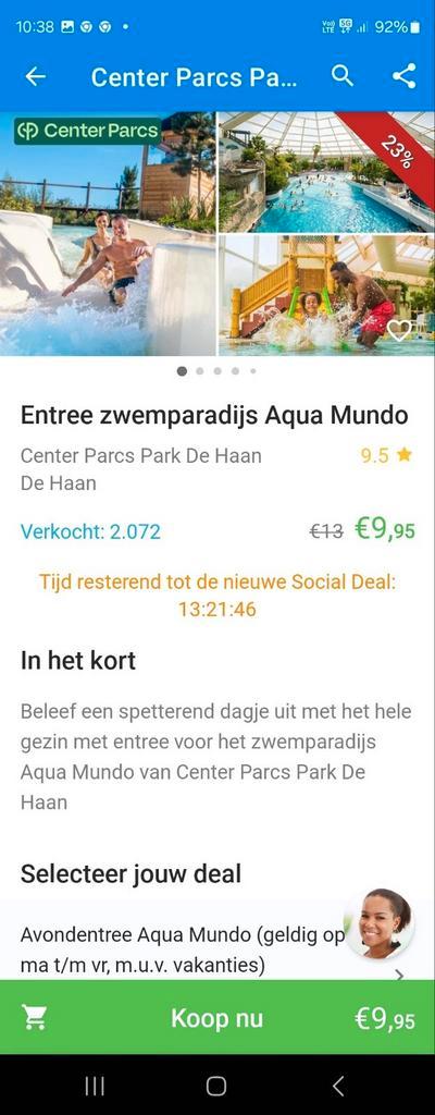 Zwemmen center parcs de haan, Tickets en Kaartjes, Recreatie | Pretparken en Attractieparken