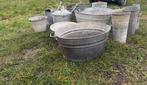 Zinken kuipen,emmer,gieters, bloempot, Antiek en Kunst, Ophalen