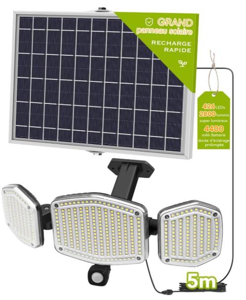 LAMPE SOLAIRE puissante neuve, Tuin en Terras, Buitenverlichting, Nieuw, Spots, Overige materialen, Minder dan 50 watt, Zonne-energie