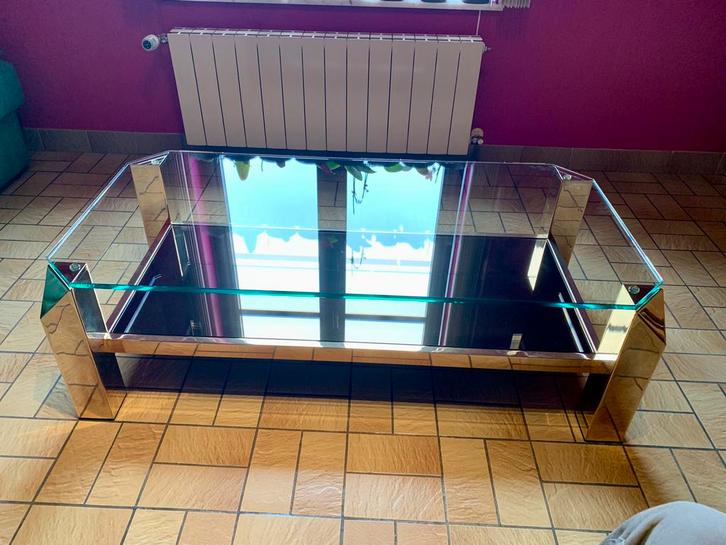 Table basse de salon en verre, Huis en Inrichting, Tafels | Salontafels, Gebruikt, Minder dan 50 cm, 50 tot 100 cm, 100 tot 150 cm