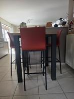 Hoge tafel met 3 stoelen, Ophalen, Zo goed als nieuw