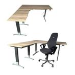 Elektrisch verstelbaar Bureau 180x200x80cm x hoogte 62-82cm, Ophalen, Elektrisch, Zo goed als nieuw, Bureau