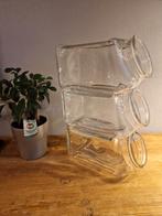 3x vintage glazen stapelbare snoeppot grabbel pot, Antiek en Kunst, Curiosa en Brocante, Ophalen of Verzenden