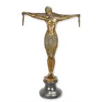 Grande statue en bronze d'une danseuse à châles LIVRAISON GR