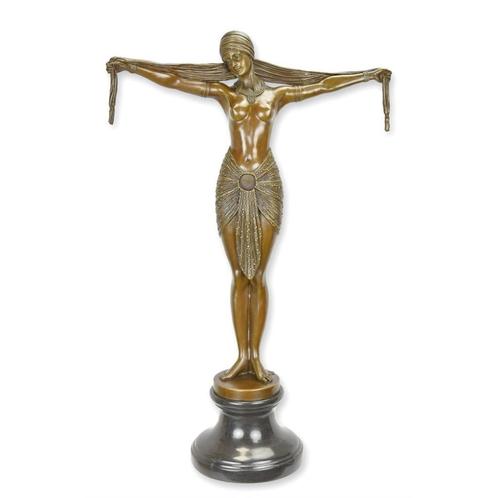 Groot Bronzen Beeld van een Sjaaldanser GRATIS LEVERING, Antiek en Kunst, Antiek | Brons en Koper, Brons, Verzenden