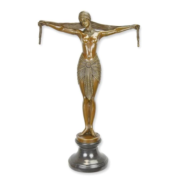 Groot Bronzen Beeld van een Sjaaldanser GRATIS LEVERING, Antiek en Kunst, Antiek | Brons en Koper, Brons, Verzenden