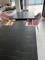 Zwarte tafel, Huis en Inrichting, Tafels | Eettafels, Ophalen, Gebruikt, 200 cm of meer, 50 tot 100 cm