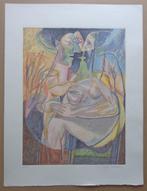 CYR FRIMOUT / FIGURATIE / KLEURLITHO / 63x48cm / SIG, Antiek en Kunst, Ophalen of Verzenden