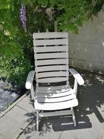 Stevige witte kunststof tuinstoel, verstelbaar, Tuin en Terras, Tuinstoelen, Ophalen, Zo goed als nieuw, Kunststof, Verstelbaar