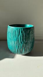 Pot de fleurs en céramique turquoise, Enlèvement, Comme neuf