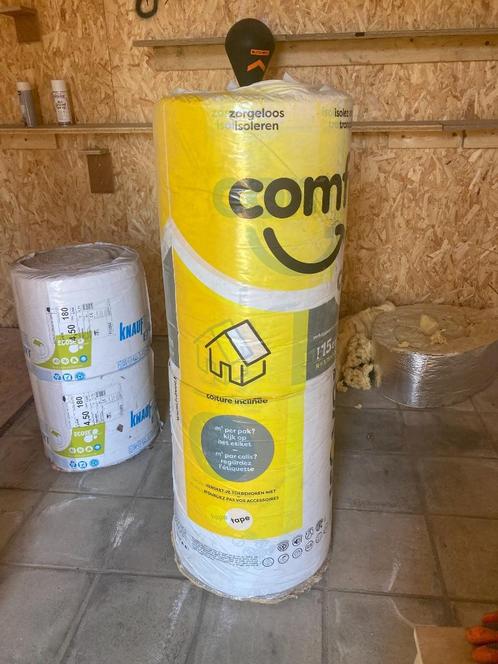 Isolatie Isover & Knauf, Doe-het-zelf en Bouw, Isolatie en Afdichting, Zo goed als nieuw, Dakisolatie, Glaswol, 4 tot 8 cm, Ophalen