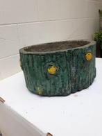 cementen bloempot plantenpot vintage handgemaakt groen  B29, Ophalen, Minder dan 30 cm, Binnen, Minder dan 60 cm