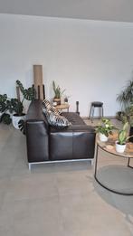 Bruine lederen zetel - 2 zit - Ikea, 75 à 100 cm, Moins de 150 cm, Banc droit, Enlèvement