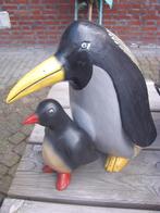 2 beaux pingouins en bois 20-30 cm
