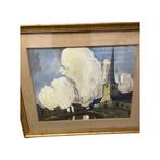 Tableau Aquarelle : Vue du Village 1937, Signé H. Vaes, Antiquités & Art, Art | Peinture | Classique, Enlèvement ou Envoi
