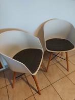 Set van 2 stoelen met vast kussen grijs., Huis en Inrichting, Grijs, Zo goed als nieuw, Ophalen