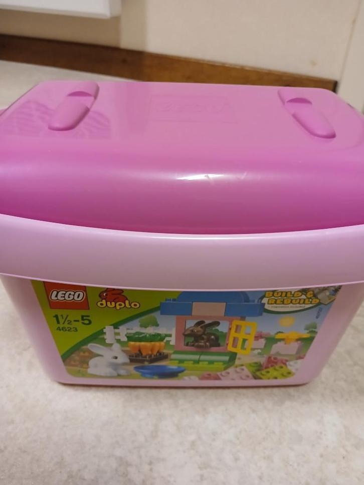Duplo 4623 roze opbergdoos, Kinderen en Baby's, Speelgoed | Duplo en Lego, Zo goed als nieuw, Duplo, Complete set, Ophalen of Verzenden