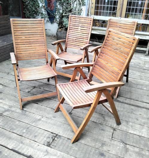 OXFORD tuinzetels  (per stuk 30 euro), Tuin en Terras, Tuinstoelen, Gebruikt, Teakhout, Inklapbaar, Verstelbaar, Ophalen