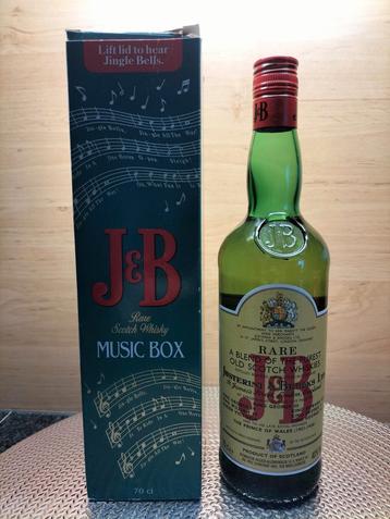 RETRO. J&B fles ongeopend in originele muziekdoos.