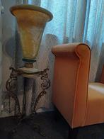 Vase en verre beige/orange avec un type de revêtement en pou, Enlèvement ou Envoi