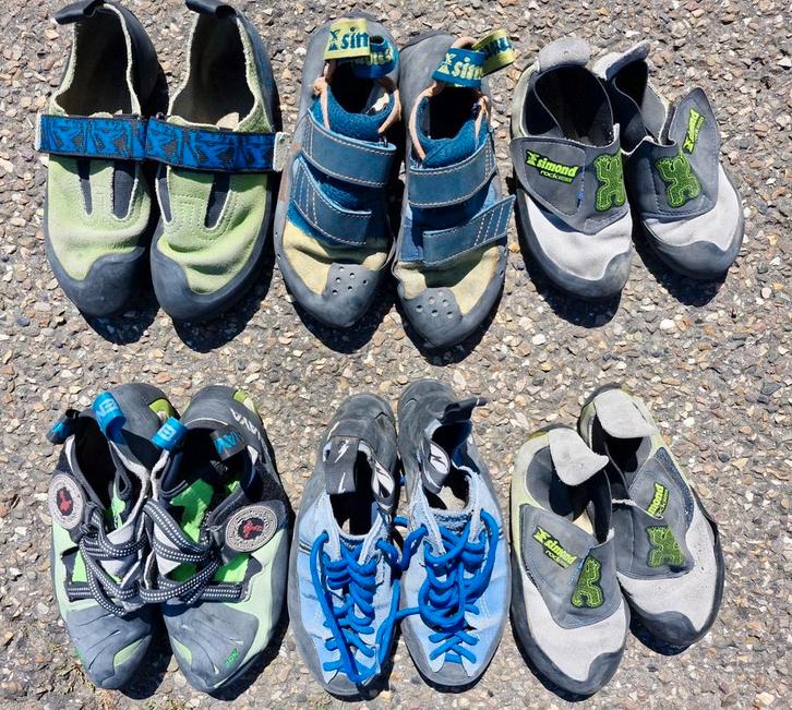 Chaussons d'escalade différentes tailles (35-37-38-38,5-40), Sports & Fitness, Escalade, Utilisé, Chaussons d'escalade, Enlèvement ou Envoi