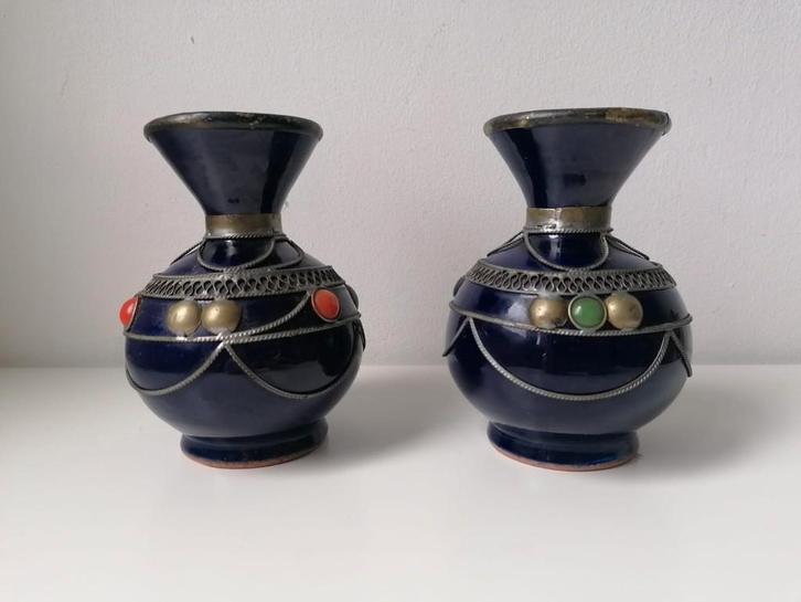 Prachtig Set Oosters Decoratieve Vazen – Handgemaakt, Huis en Inrichting, Woonaccessoires | Vazen, Rood, Ophalen of Verzenden