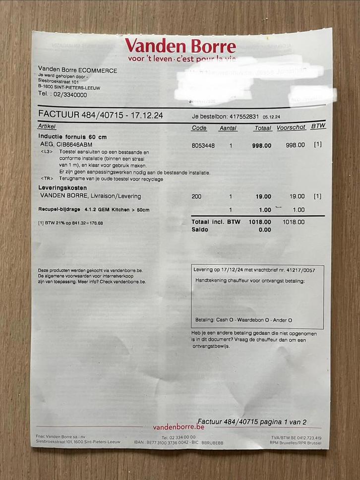 Kookfornuis inductieplaten en oven AEG, Huis en Inrichting, Keuken | Keukenelementen, Zo goed als nieuw, Ophalen