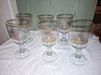 6 oude kristallen glazen gouden Carolus, nieuwstaat, Verzamelen, Ophalen of Verzenden, Nieuw, Bierglas