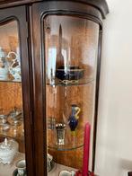 Antieke vitrinekast van donker hout en gebogen glas, Huis en Inrichting, Ophalen, Franse stijl 20 eeuw, 150 tot 200 cm, 150 tot 200 cm