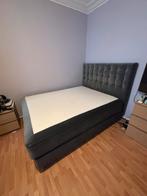 Lit boxspring 160x200 cm, Huis en Inrichting, Slaapkamer | Boxsprings, Ophalen, Gebruikt, Grijs