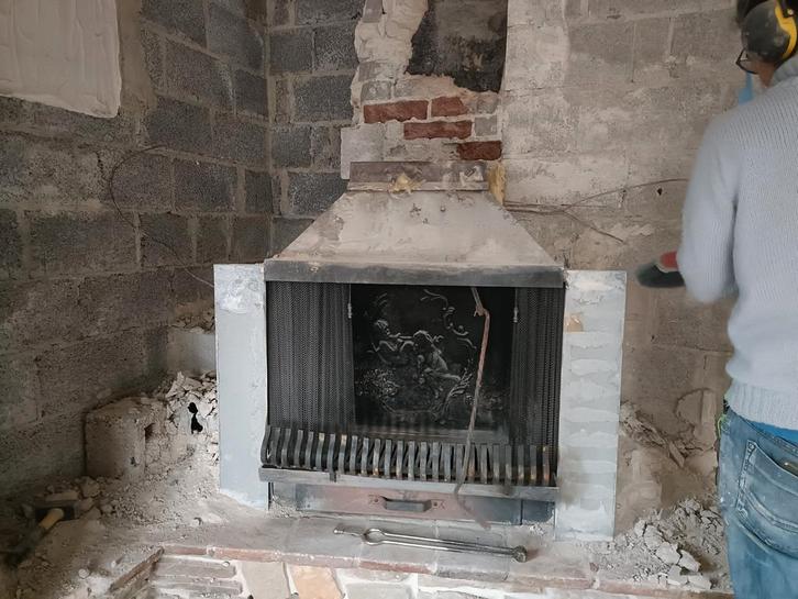 Cheminée fonte exceptionnelle, Maison & Meubles, Cheminées, Utilisé, Cheminée au bois, Enlèvement