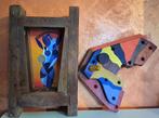 Kleurentherapie! Duo van zeldzame industriële onderdelen, Antiek en Kunst, Kunst | Schilderijen | Modern, Ophalen of Verzenden