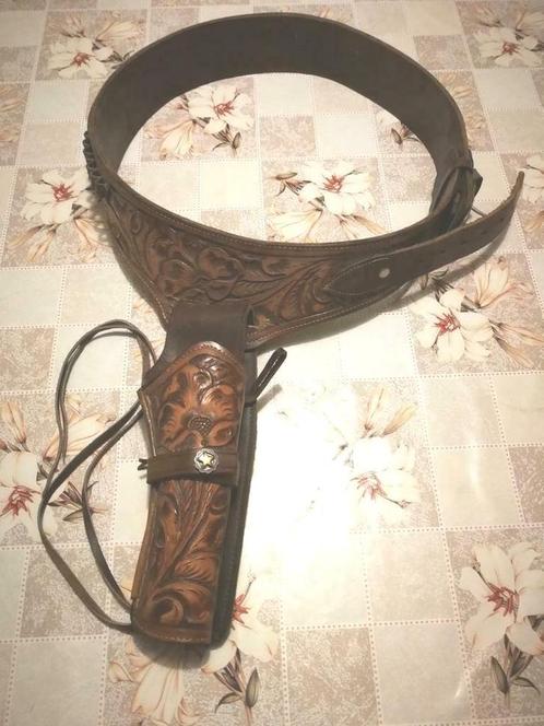 Mexicaanse holster. Zie beschrijving. Zie foto's, Vêtements | Hommes, Ceintures, Neuf, 115 cm ou plus, Brun, Cuir véritable, Enlèvement