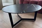 Salontafel Juntoo Ceramo Nero volkeramisch blad Ø80 cm, Ophalen, 50 tot 100 cm, Rond, 50 tot 100 cm