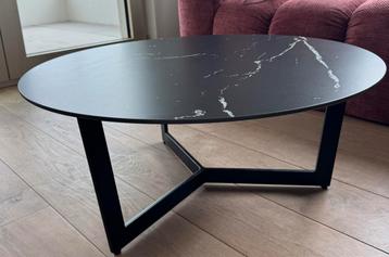 Salontafel Juntoo Ceramo Nero volkeramisch blad Ø80 cm beschikbaar voor biedingen