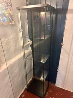 Glazen kast (zwart), Huis en Inrichting, Ophalen, Minder dan 50 cm, Zo goed als nieuw, 150 tot 200 cm