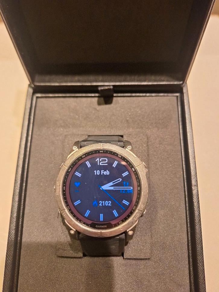 Garmin fenix 7x sapphire solar titanium grey, Handtassen en Accessoires, Sporthorloges, Gebruikt, Grijs, Afstand, Calorieverbanding