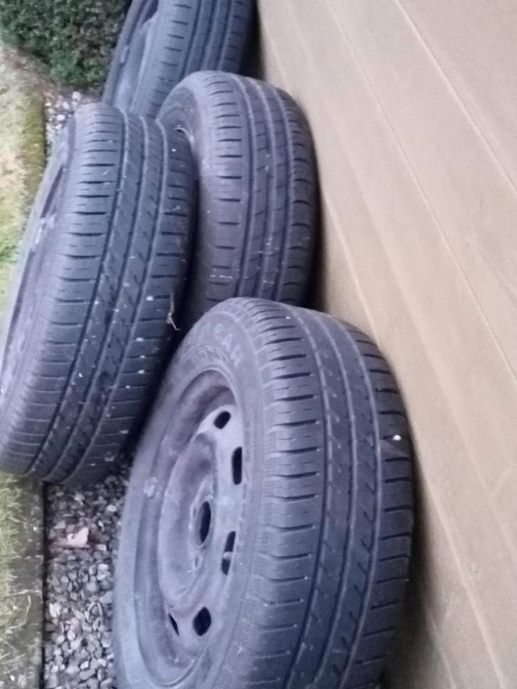 Set stalen Velgen met banden , reservewiel,aanhangwagenwiel, Auto-onderdelen, Banden en Velgen, Banden en Velgen, All Season, 14 inch