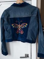 Prachtig geborduurd jeans jasje large., Comme neuf, Bleu, Taille 42/44 (L), Autres types