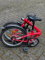 Rode plooifiets, Fietsen en Brommers, Ophalen, Versnellingen, Zo goed als nieuw, Totaal opvouwbaar