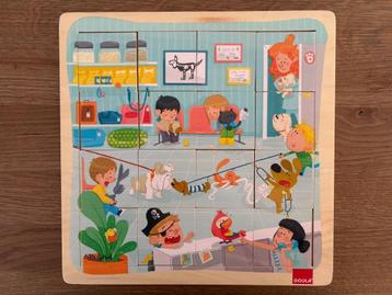 Goula Houten Puzzel Spelende kinderen beschikbaar voor biedingen