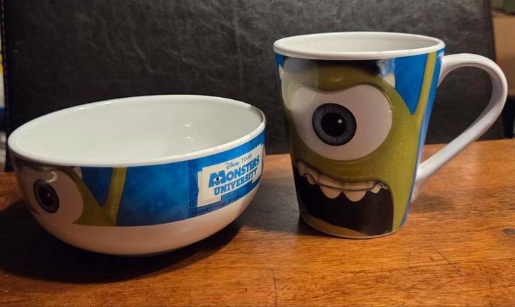 Bol et tasse Monsters University, Maison & Meubles, Cuisine | Vaisselle, Récipient(s), Céramique, Enlèvement ou Envoi